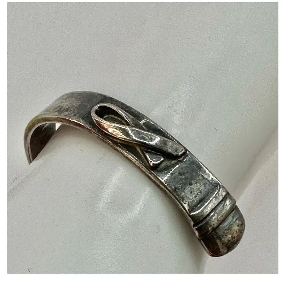 Until there's a cure  HIV  awareness silver  cuff bracelet